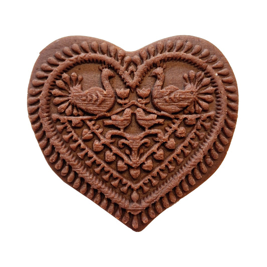 Herz Folklore Muster mit Hähnen (300)